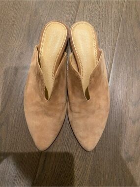 Splendid Tan Suede Pointed-Toe Mules
